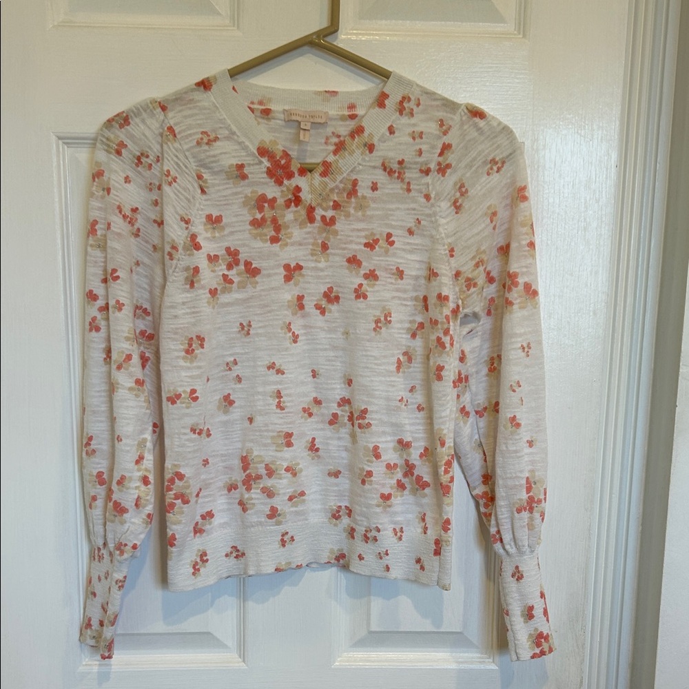 Rebecca Taylor Floral Sweater, small